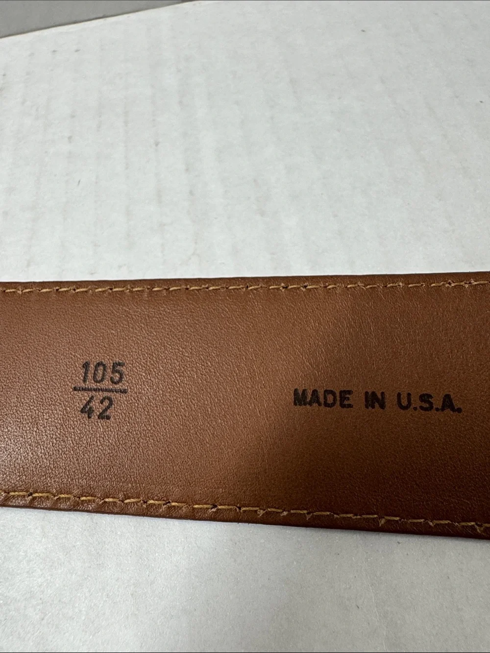 Allen Edmonds Brown Leather Belt Silver Tone Buckle 39590 Size 42 NEW